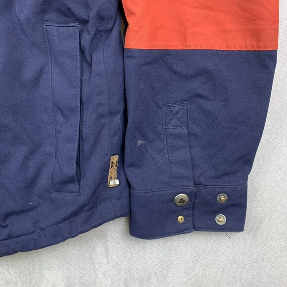 Burton Mens Squire Jacket Small Red Blue Full Zip Hooded Snowboarding Dryride - Picture 5 of 16